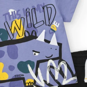 Αγορίστικο Σετ Μπλουζάκι με Δεινόσαυρο και Μαύρη Βερμούδα TUC TUC - Image 2