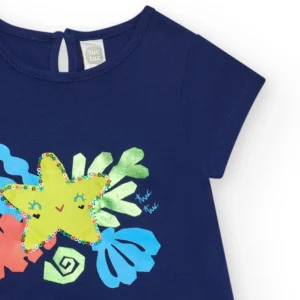 Φορεματάκι για Κορίτσια Σε Μπλε χρώμα με Λαμπερό Αστέρι TUC TUC - Image 3