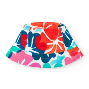 Παιδικό Καπέλο για Κορίτσια με Πολύχρωμο Λουλουδάτο Print TUC TUC - Image 2