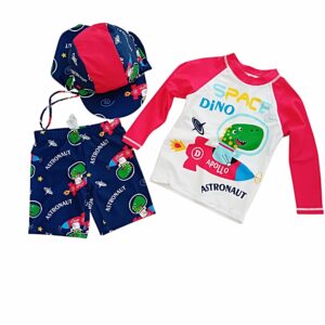 Σετ μαγιό μπλούζα, σορτσάκι, καπέλο - Image 1