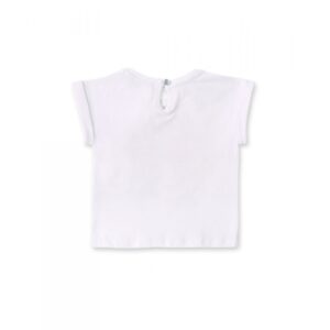 Μπλουζάκι TUC TUC λευκό με πολύχρωμο λουλούδι & παγιέτες - Image 2