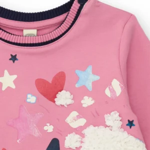 Ροζ Μπλούζα με Σχέδιο Popcorn & Αστέρια – TUC TUC - Image 3