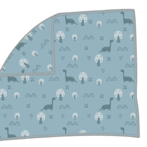 Βρεφική Κουβέρτα Γαλάζια Βαμβακερή με Δεινόσαυρους - Image 1