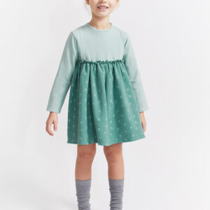 Παιδικό φόρεμα με μακρύ μανίκι και φλοράλ λεπτομέρειες - Image 1