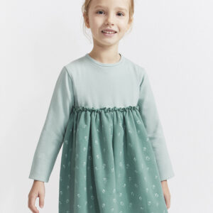 Παιδικό φόρεμα με μακρύ μανίκι και φλοράλ λεπτομέρειες - Image 3