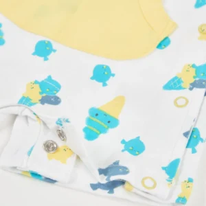 Βρεφικό Φορμάκι Λευκό με Παγωτά και Κίτρινη Τσέπη TUC TUC - Image 4