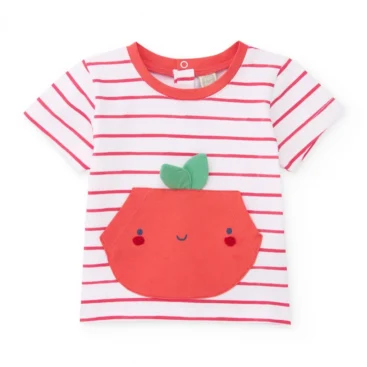 TUC TUC Σετ Μπλουζάκι Ριγέ & Σορτσάκι με Φρουτένια Λεπτομέρεια