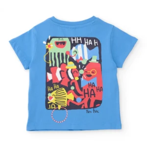 TUC TUC Παιδικό Σετ Μπλε Μπλουζάκι με Πολύχρωμο Σορτσάκι - Image 4