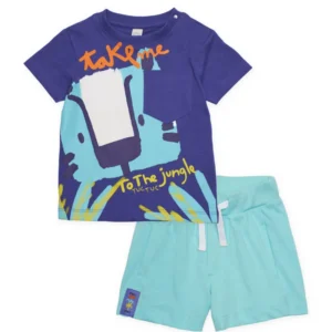 TUC TUC Παιδικό Σετ Μπλε Μπλουζάκι με Τυρκουάζ Σορτσάκι Jungle - Image 1
