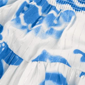 Παιδικό Φόρεμα Λευκό με Μπλε Θαλασσινά Σχέδια και Σφηκοφωλιά TUC TUC - Image 4