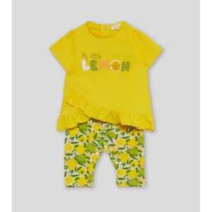 Σετ STREET MONKEY μπλουζάκι με βολάν και κολάν με λεμόνια - Image 1