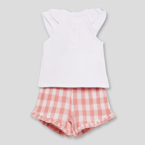 Σετ STREET MONKEY μπλουζάκι Beautiful Flowers και καρό σορτσάκι - Image 2