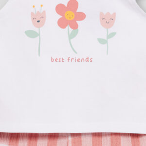 Σετ STREET MONKEY μπλουζάκι Beautiful Flowers και καρό σορτσάκι - Image 3