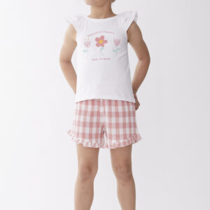 Σετ STREET MONKEY μπλουζάκι Beautiful Flowers και καρό σορτσάκι - Image 4