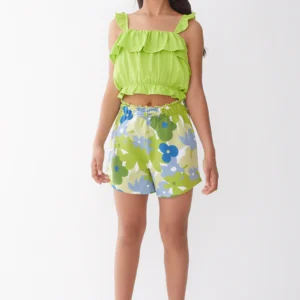 Σετ STREET MONKEY τοπ με βολάν και σορτς με λουλούδια - Image 4