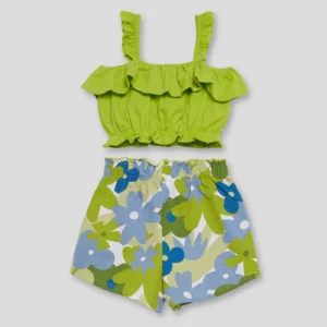 Σετ STREET MONKEY τοπ με βολάν και σορτς με λουλούδια - Image 2