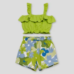 Σετ STREET MONKEY τοπ με βολάν και σορτς με λουλούδια - Image 1