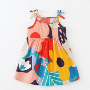 Παιδικό Φόρεμα Πολύχρωμο με Μεγάλα Λουλούδια - Image 1