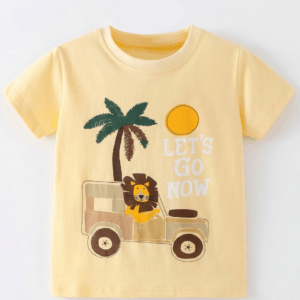 Παιδικό μπλουζάκι κοντομάνικο με τύπωμα λιονταράκι - Image 1