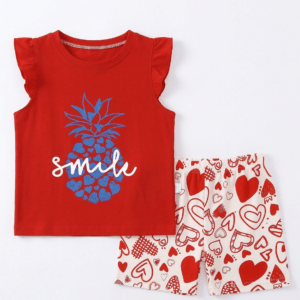 Παιδικό σετ με ανανά και σχέδιο καρδιές - Image 1