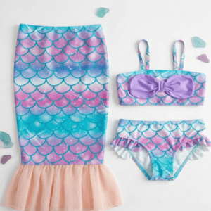 Παιδικό Μαγιό Σετ Γοργόνα 3 Τεμαχίων με Φούστα - Image 1