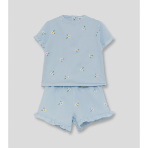 Σετ Μπλουζάκι & Σορτσάκι με Λουλουδάκια & Βολάν - Image 1